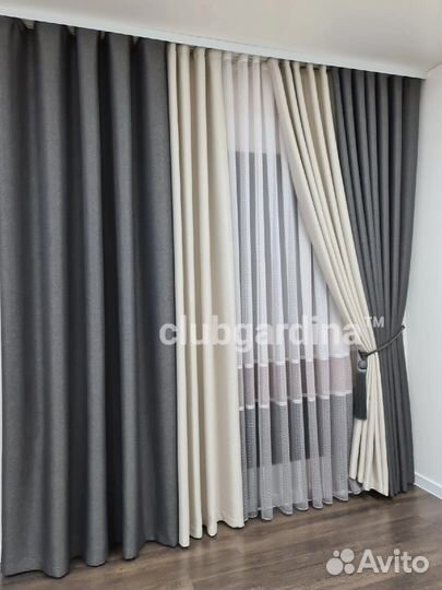 Комбинированные готовые шторы в наличии