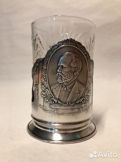 Подстаканник серебряный Чайковский