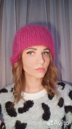 Шапка ушанка женская вязаная