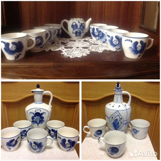 Кувшины с кружками. Гжель. Фарфор