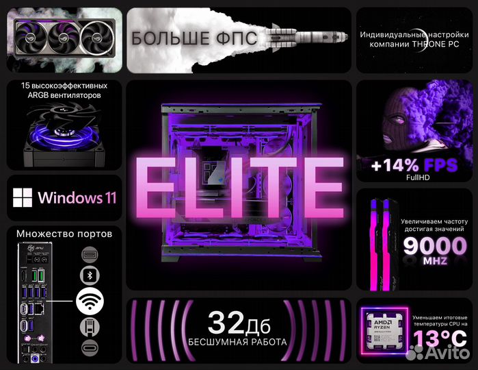 Игровой пк AMD 9950X/ RTX 4090/ 64gb DDR5 8000 MHz