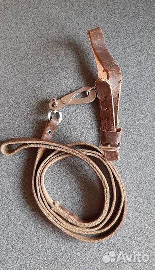 Поводок с ошейником кожаный