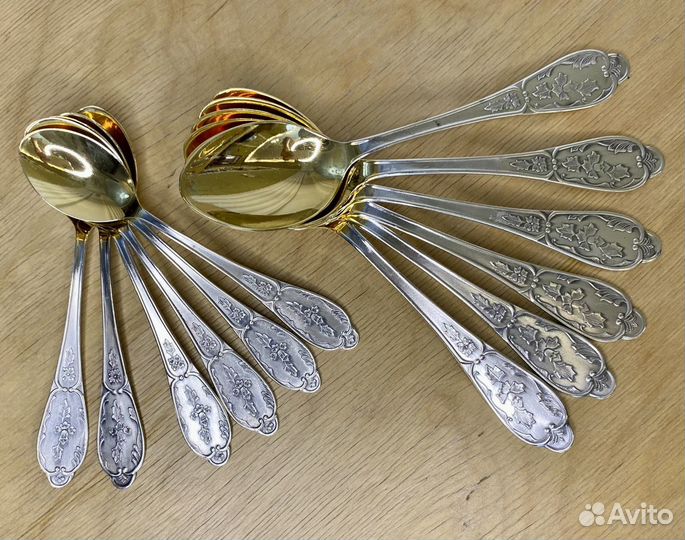 Ложки чайные и столовые Весна мельхиор Мстера