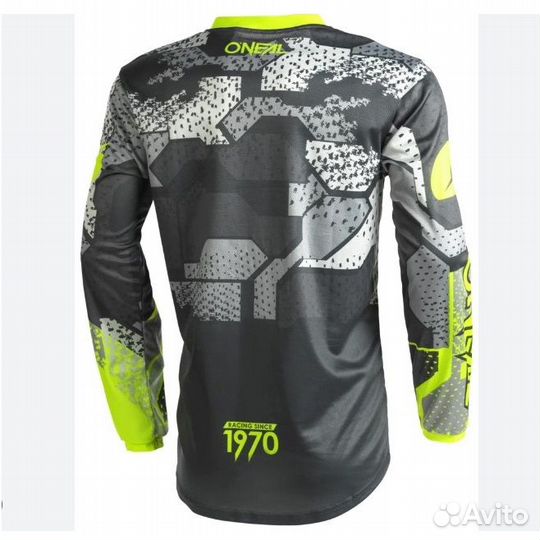 Джерси Oneal Element-camo-V-22 grey-yellow детская