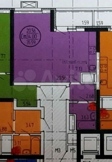 Квартира-студия, 35,6 м², 15/25 эт.