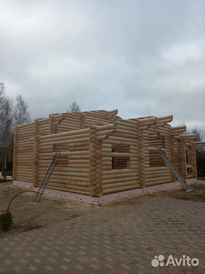 Оцилиндрованное бревно от производителя, срубы