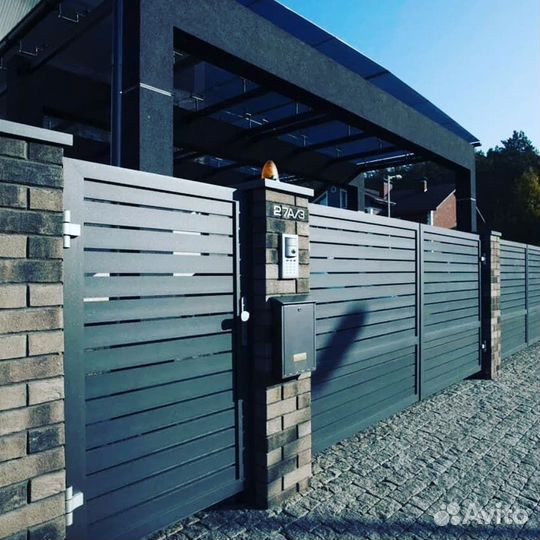 Распашные ворота с калиткой