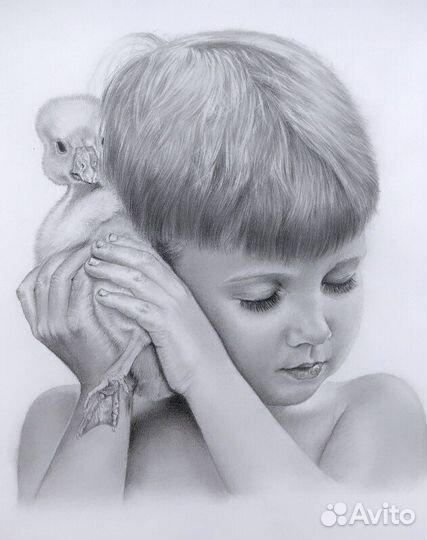 Портрет по фото карандашом