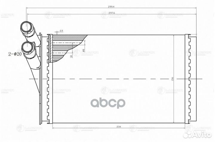 Радиатор отоп. для а/м VW Passat B5 (96) (LRh 1