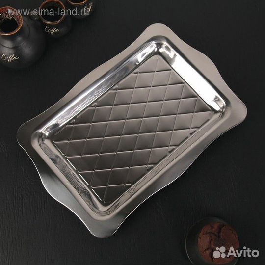 Поднос из нержавеющей стали, 42283 см, цвет серебр