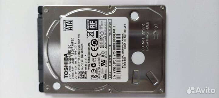 Жесткий диск для ноутбука Toshiba 1Tb