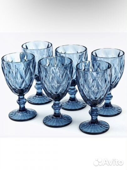 Набор бокалов из цветного стекла 6шт