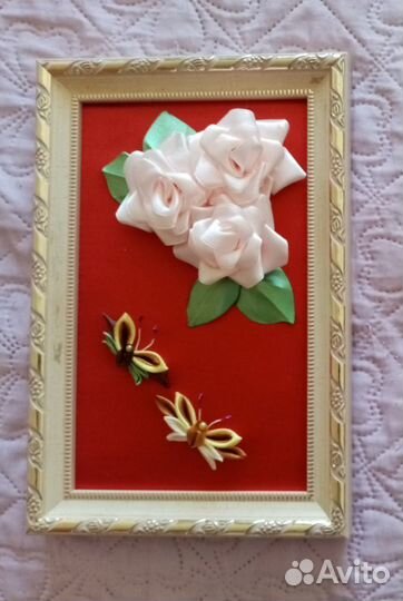 Картины вышитые лентами