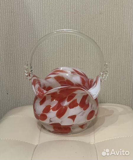 Вазы конфнтниця цветное стекло хрусталь СССР