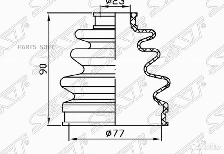 SAT C1083 Пыльник шруса внутренний FR honda CR-V R