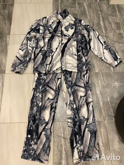 Флисовый костюм для охоты. Белый лес