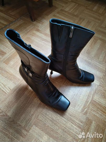 Сапоги демисезонные кожаные 38