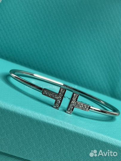 Браслет Tiffany & Co T Wire белое золото 750