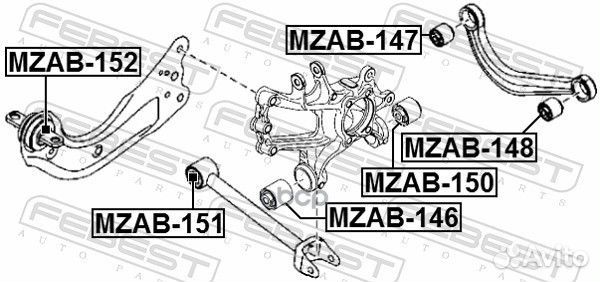 Сайлентблок рычага mazda 3/6/CX-5 12- зад.подв