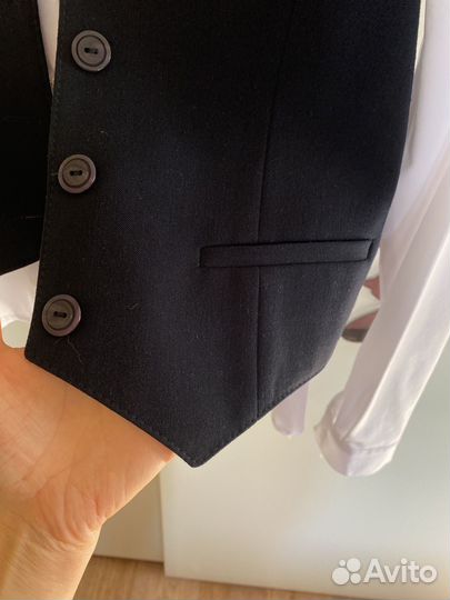 Жилет + юбочка темно-синий