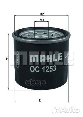 Фильтр масляный 'OC1253 Mahle/Knecht