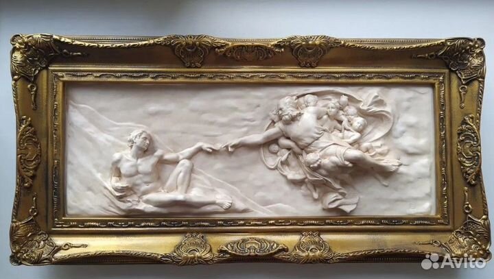 Барельеф Сотворение Адама Скульптура картина панно