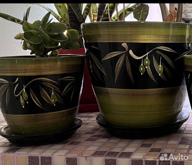 Керамические горшки для цветов бу