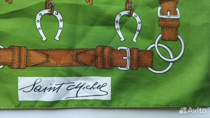 Платок Saint Michelle винтаж подковы жокейский