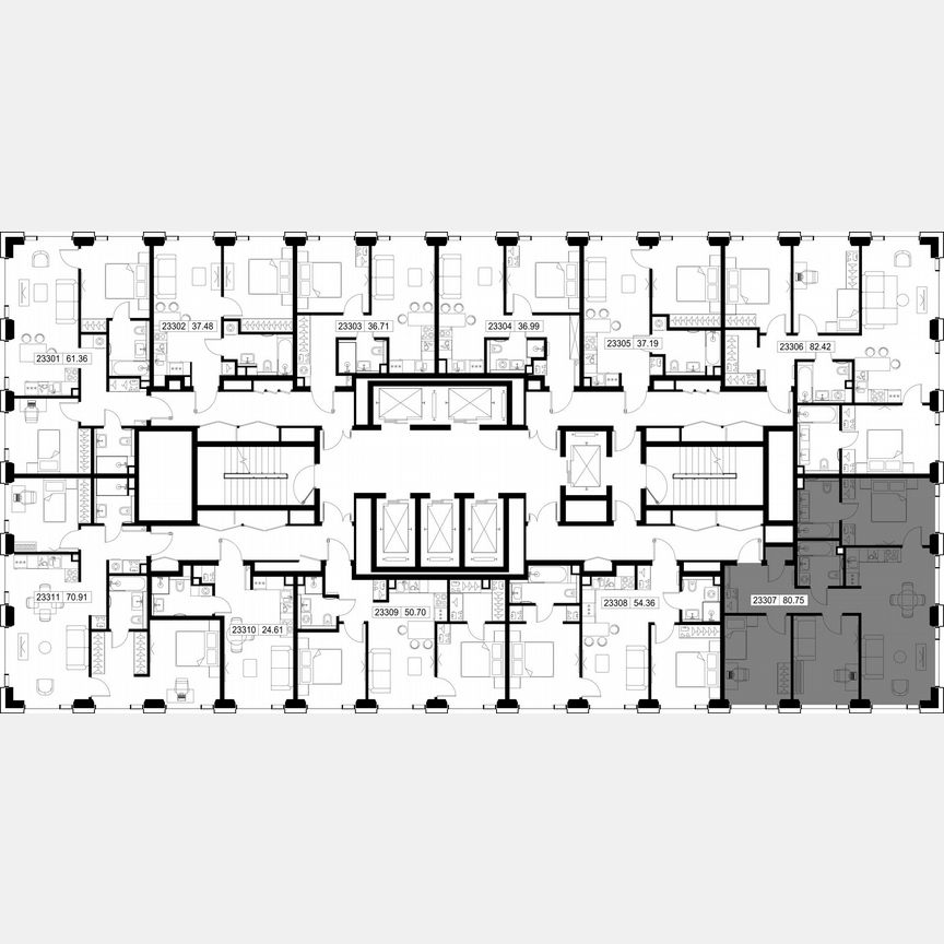 3-к. квартира, 80,8 м², 33/59 эт.