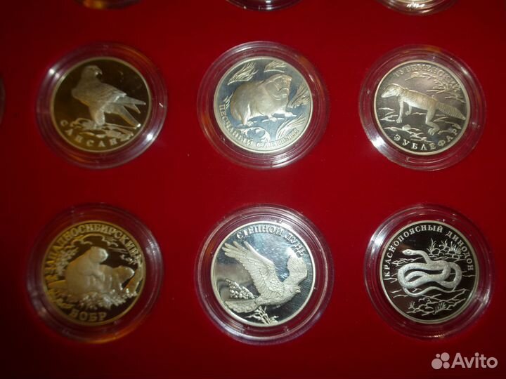 Монеты Серебро Красная Книга РФ Тигр Ёж Бобр Филин