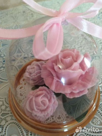 Мыльные розы в колбе. подарок на 8 марта