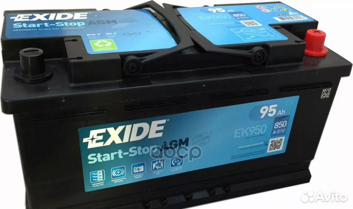 Аккумуляторная батарея AGM EK950 exide