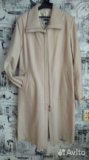 Кожаный плащ женский 48 50