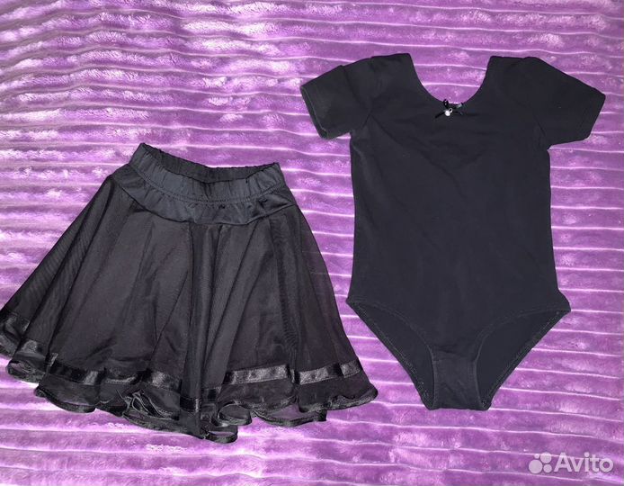 Боди и юбка для гимнастики на девочку 116-122