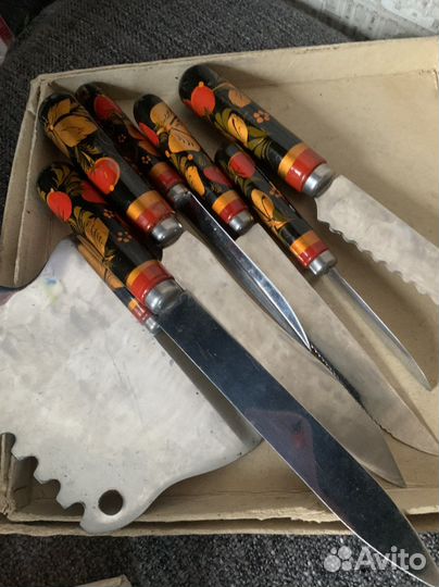 Ножи СССР для кухни Хохлома