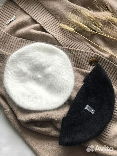 Берет женский пух норки ручнач работа