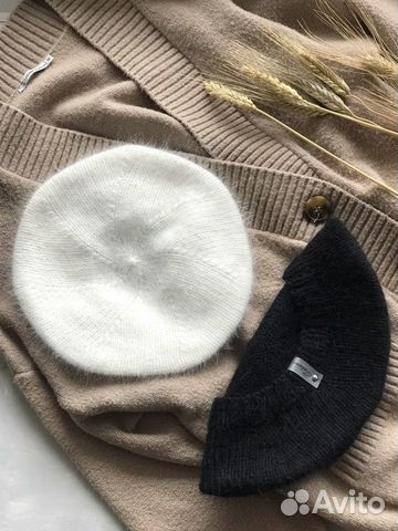 Берет женский пух норки ручнач работа