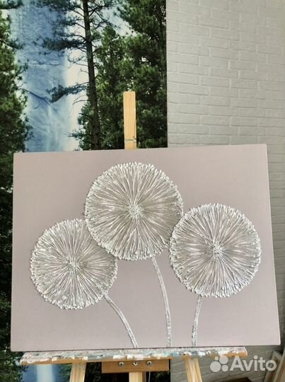 Стильная картина одуванчики