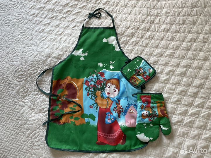 Кухонный фартук + прихватки новые