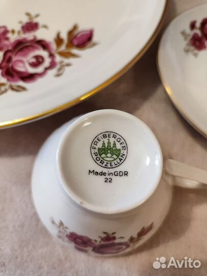 Сервиз чайный ГДР Розовые пионы