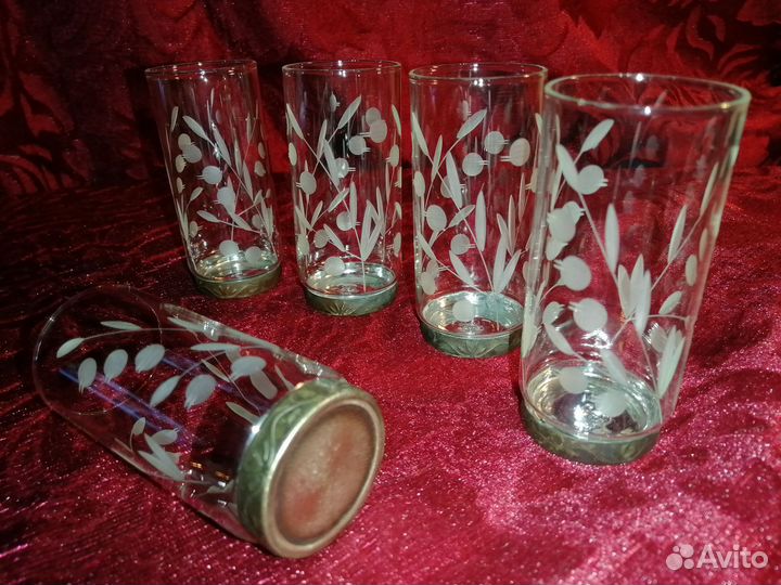 Стопки высокие СССР набор 5 шт