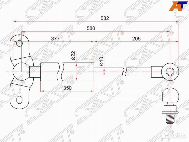 Амортизатор крышки багажника honda odyssey RA6 99