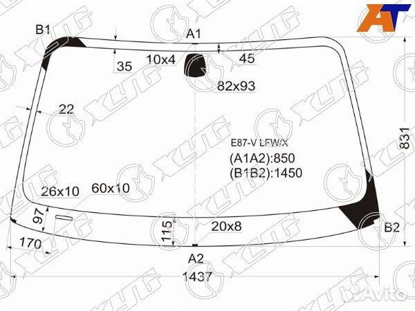Стекло лобовое BMW 1-series