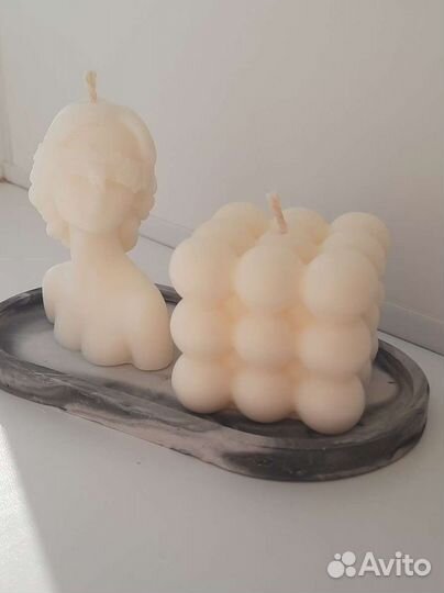 Формовые свечи ручной работы из натурального воска