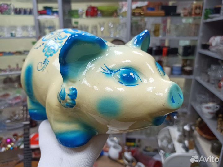 Копилка Фарфоровая Свинка Фарфор Сделано В СССР