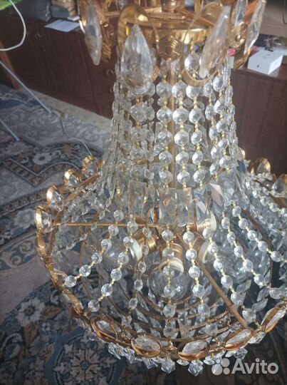 Люстра хрустальная винтажная