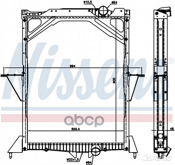Радиатор водяной Volvo FM12/13 '65466A Nissens