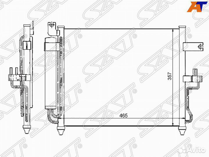 Радиатор кондиционера Hyundai Accent Tagaz