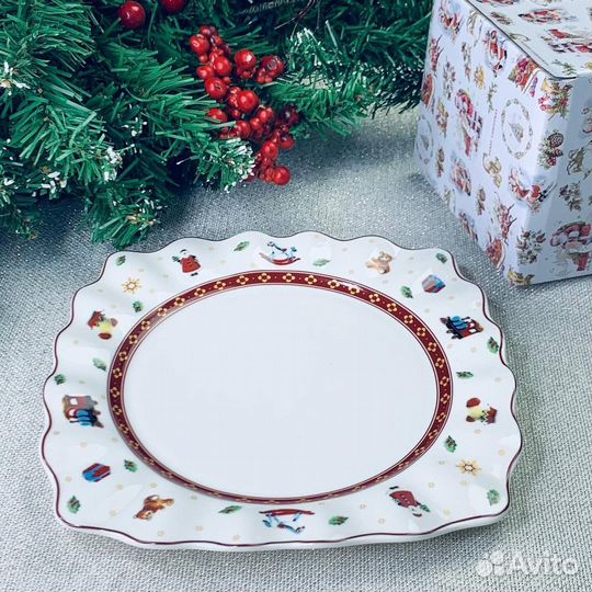 Набор из 6 тарелок новый год /фарфор