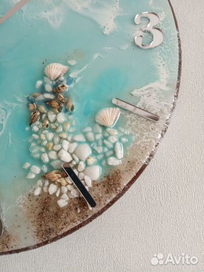 Часы настенные Море из эпоксидной смолы